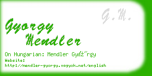 gyorgy mendler business card